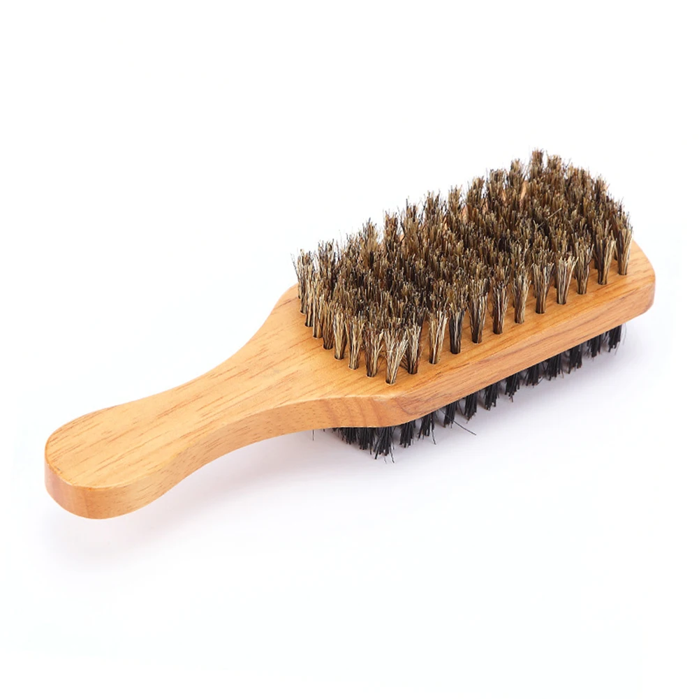 Антистатическая Двухсторонняя щетка для волос с деревянной ручкой для массажа лица бороды щетка для волос деревянная ручка массаж лица Борода