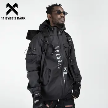 

11 BYBB'S DARK Multi Pockets Cargo Jackets Men Windbreaker 2020 Hip Hop Streetwear Outdoor Techwear Jackets Harajuku Cargo Coats