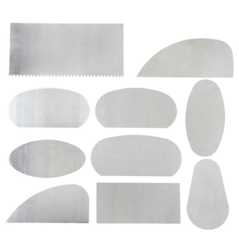 10PCS Pottery Clay Steel Scraper For Polymer Steel Cutter Ceramic Serrated Tools