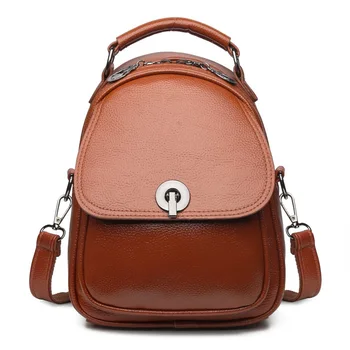 

New female bag popular pu bag pure color small bag backpack women