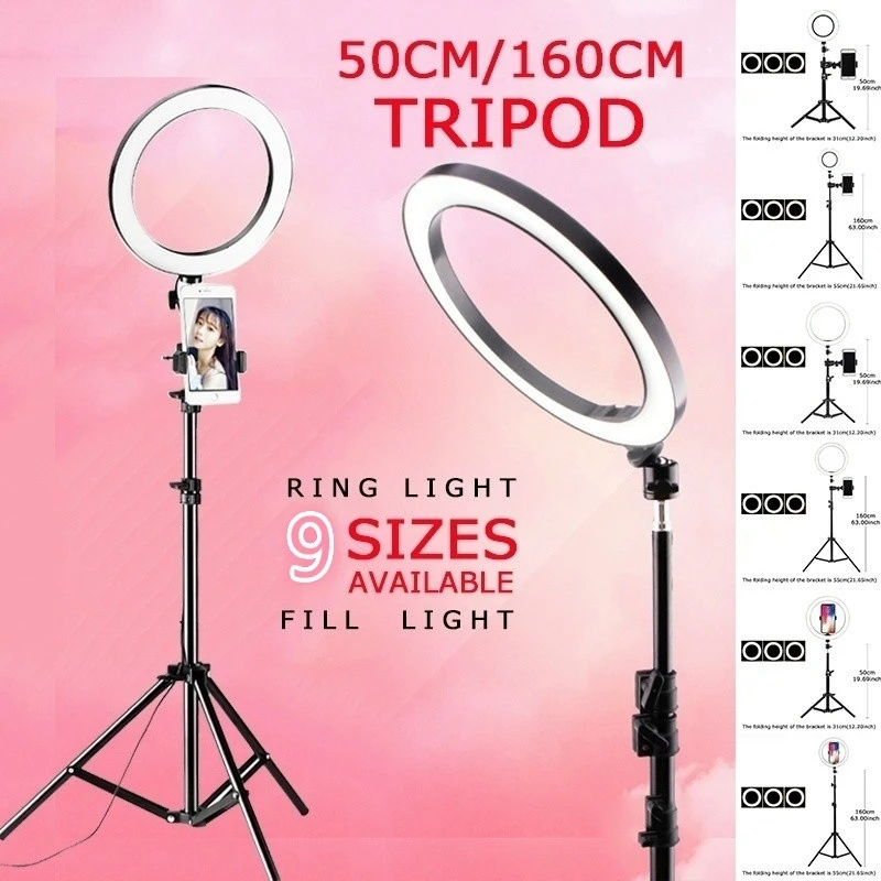 16 26cm regulable anillo maquillaje ligero selfie luz de relleno led fotografia lampara para youtuber video con tripode para soporte de telefono usb