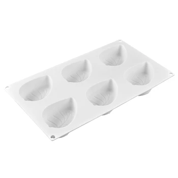 

Leaf Silicone Mold Cake Decoration 6 Hole Mold Mousse Tool Non-Stick Diy Baking Cake Mold