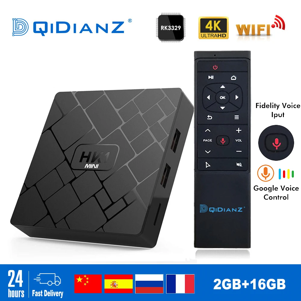 Kaufen NEUE, HK1 mini Smart TV BOX Android 9.0 2GB + 16GB RK3229 Quad Core WIFI 2,4G 4K 3D HK1mini Google Netflix Set Top Box