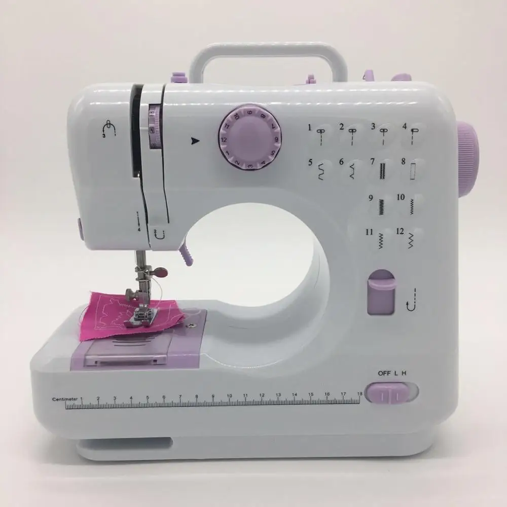 

Mini 12 Stitches Sewing Machine Household Multifunction Double Thread And Speed Free-Arm Crafting Mending Machine DIY Tools