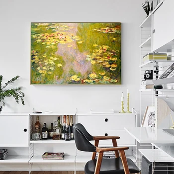 

Monet Water Lilies Paintings On The Wall Impressionist Famous Painting Reproduction Flower Canvas Pictures For Living Room Decor