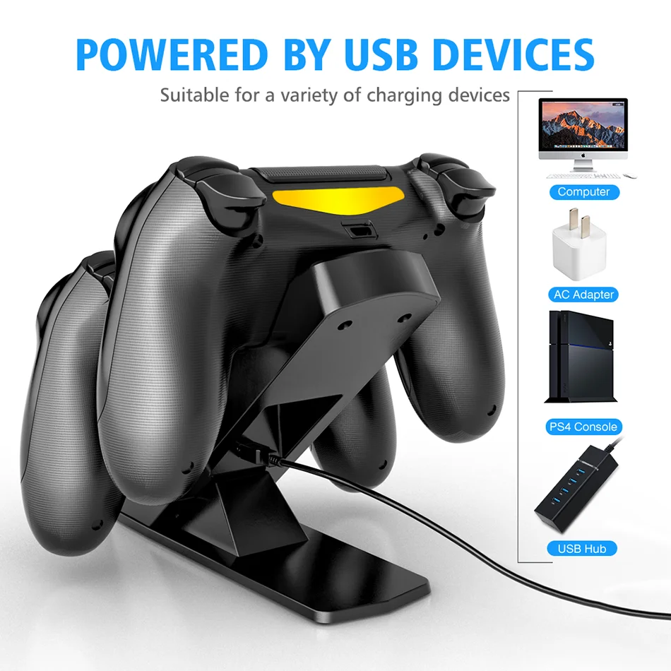 OIVO PS4 контроллер зарядная док-станция 5 В/1 а двойная зарядная подставка с индикаторным экраном для игровой станции 4/Slim/Pro контроллер
