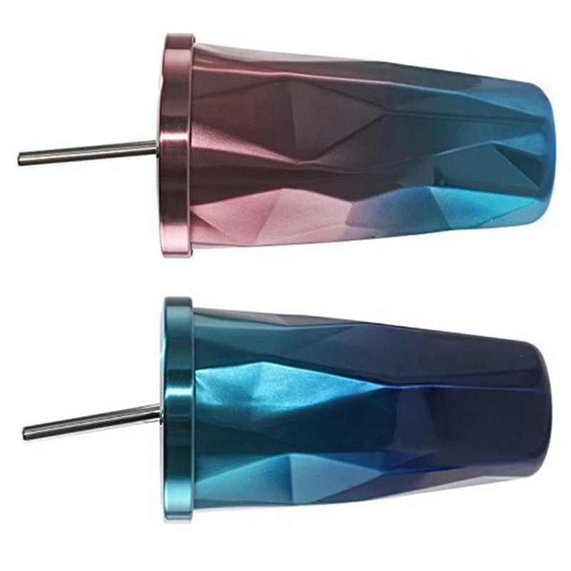 2 Pcs Stainless Steel Tumbler with Straw- Hot and Cold Double Wall Drinking Cups Coffee Mugs 500ML Irregular Diamond with Lid