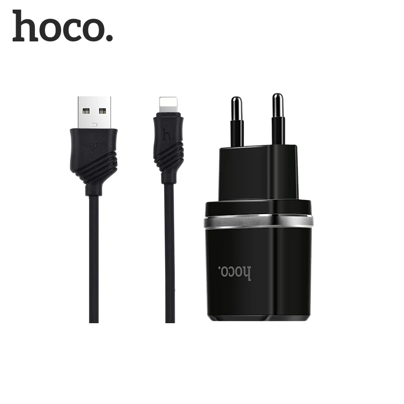HOCO C12, 10 шт./лот,, 5 В, 2,4 А, USB зарядное устройство для iPhone 11 Xs Max, евро вилка, настенное зарядное устройство, адаптер для samsung, Xiaomi, huawei