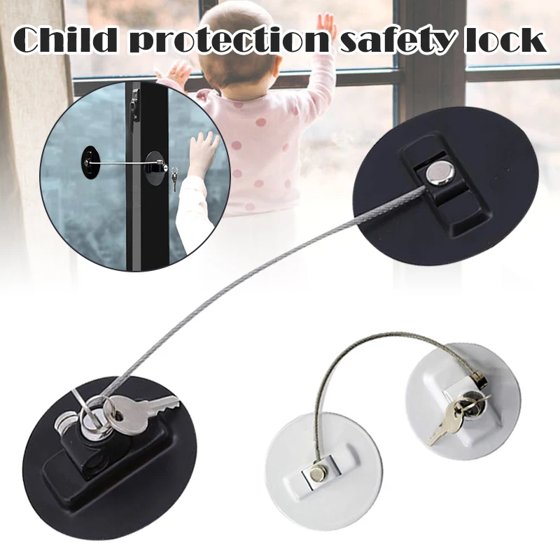 

Children Safe Lock Multi Use Latches Window Refrigerator Safe Limits Lock for Drawer Door with Key TN99