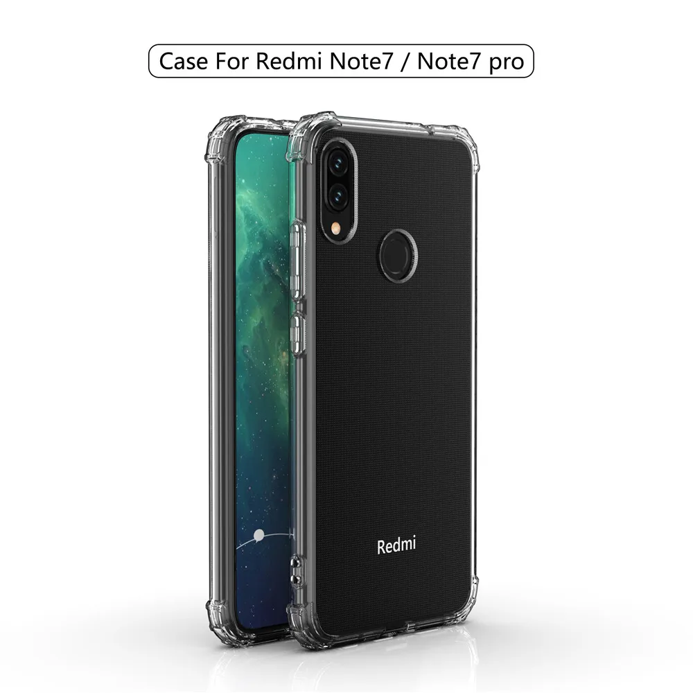 Мягкий чехол для телефона XiaoMi Redmi Note8 Note8Pro Note7 ударопрочный бампер с кристаллами