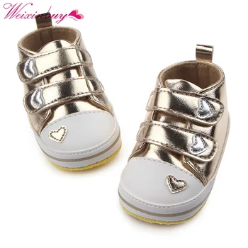 

Spring Shoes Newborn Baby Girls Classic Heart-shaped PU Leather Tennis Lace-Up Autumn First Walkers 13