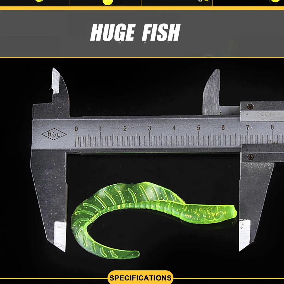WALK FISH 10PCS 58MM 75MM 86MM Lifelike Long Tail Worms Lures Artificial Silicone Soft Bait Bass Pike Fishing Lure Wobbler