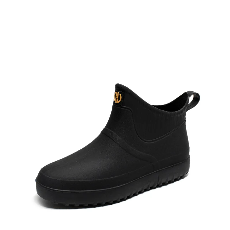 Rain Boots Men Fashion Waterproof Adult Rain Shoes Short Low Slip