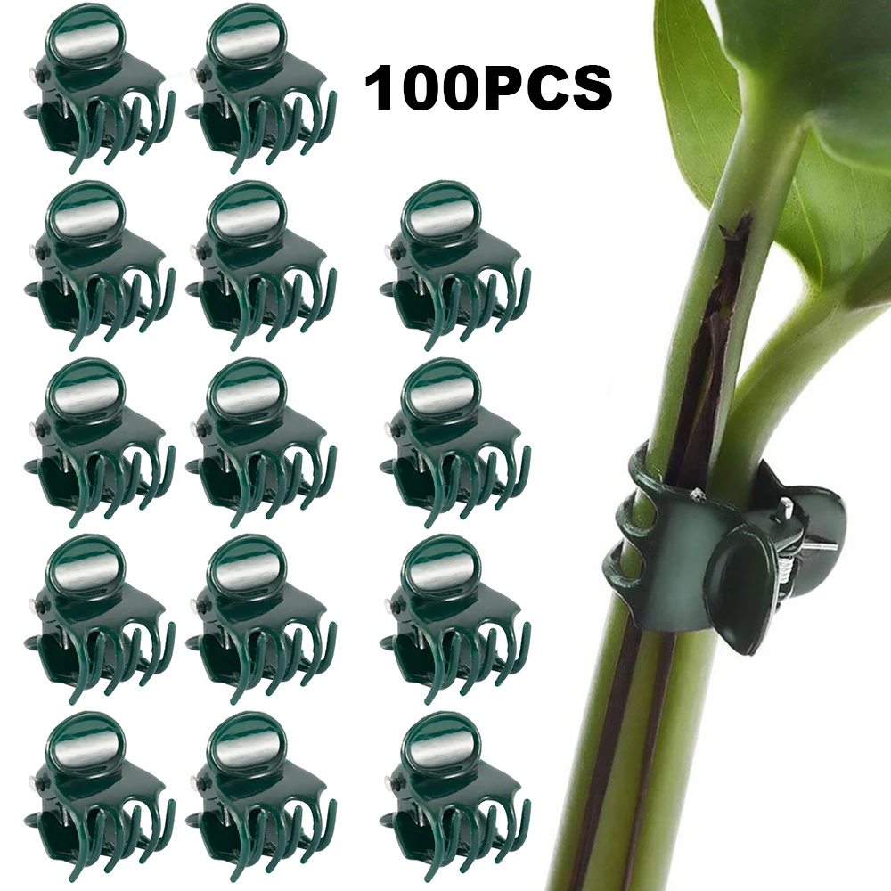 100pcs Garden Plant Clips Plastic Support Orchid Stem Clip for Vine