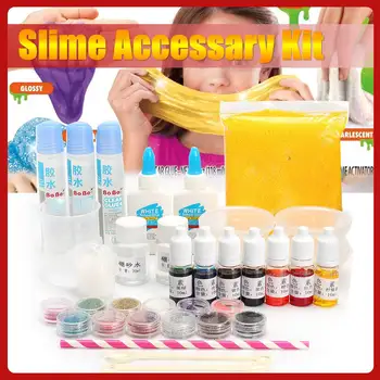 

DIY For Slime Making Kit Colorful Powder Candy Paper Polymer Clay Set Toy for Kids Gift Supplies For Slime Stuff Material Set