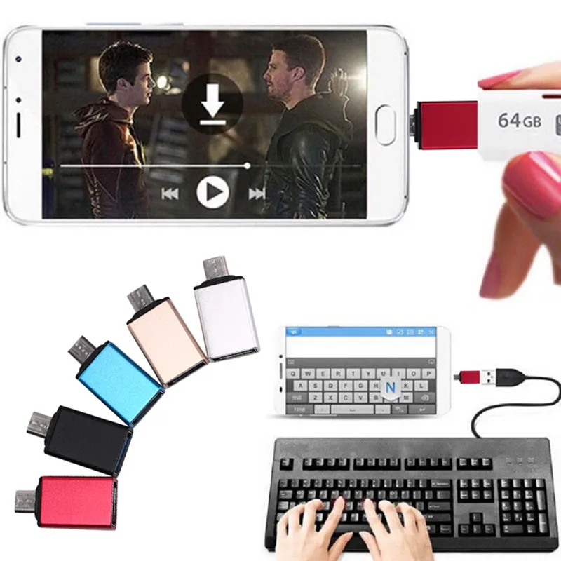 Micro USB To USB 2.0 Converter Metal Micro USB To USB OTG Mini Adapter Converter For Android Smart Phone