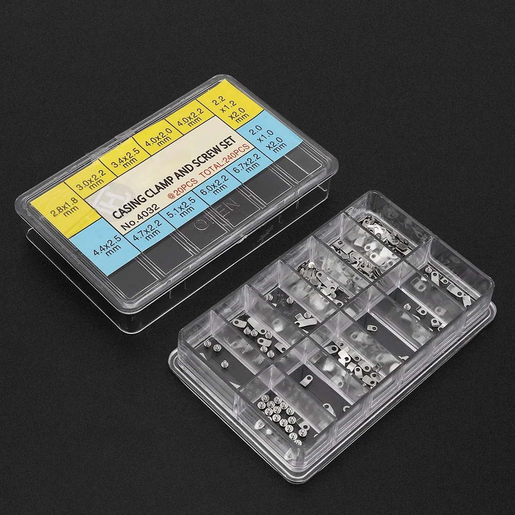 240pcsset12SizesSteelWatchMovementFixingAdapterCasingClamp
