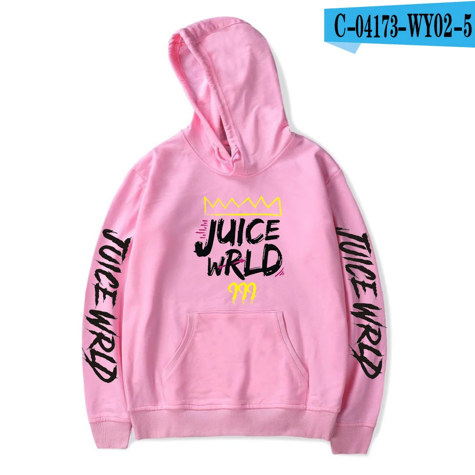 pink Новые толстовки с принтом Juice WRLD для мужчин и женщин, толстовки с капюшоном в стиле хип-хоп, модные повседневные худи Juice WRLD для мальчиков и девочек, белые пуловеры - Цвет: pink