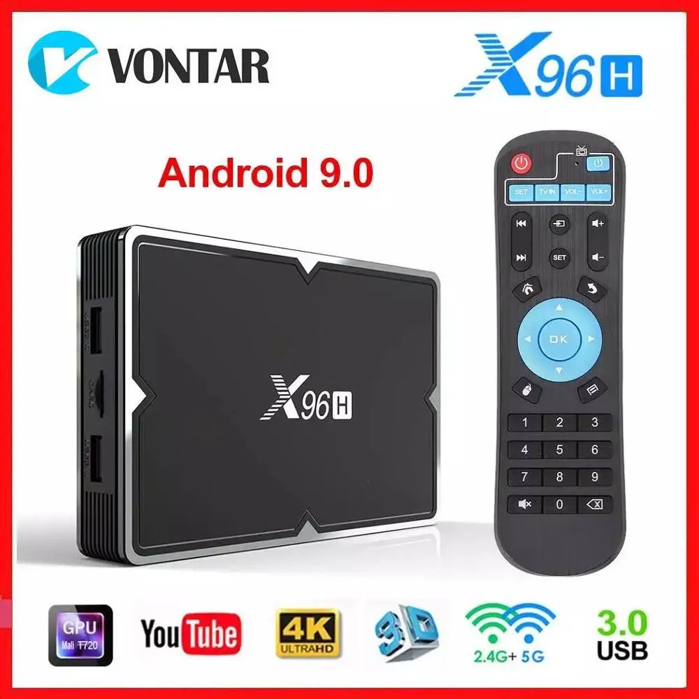  4GB RAM 64GB ROM X96H Smart TV BOX Android 9.0 X96 Mini 4K Media Player Allwinner H603 Netflix Yout - 4000166785226