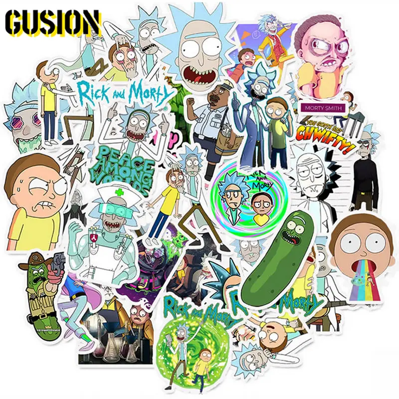 

10/30/50pcs/Pack Cartoon Rick And Morty Stickers Skateboard Suitcase Laptop Luggage Waterproof Graffiti Sticker Kids Reward Toys