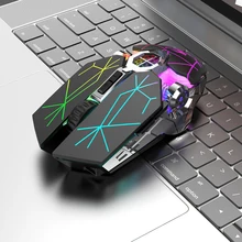 

X13 2.4G Wireless Gaming Mouse 6 Button 2400DPI USB Rechargeable Mute Backlight Mice Optical Mouse for Gamer Computer PC