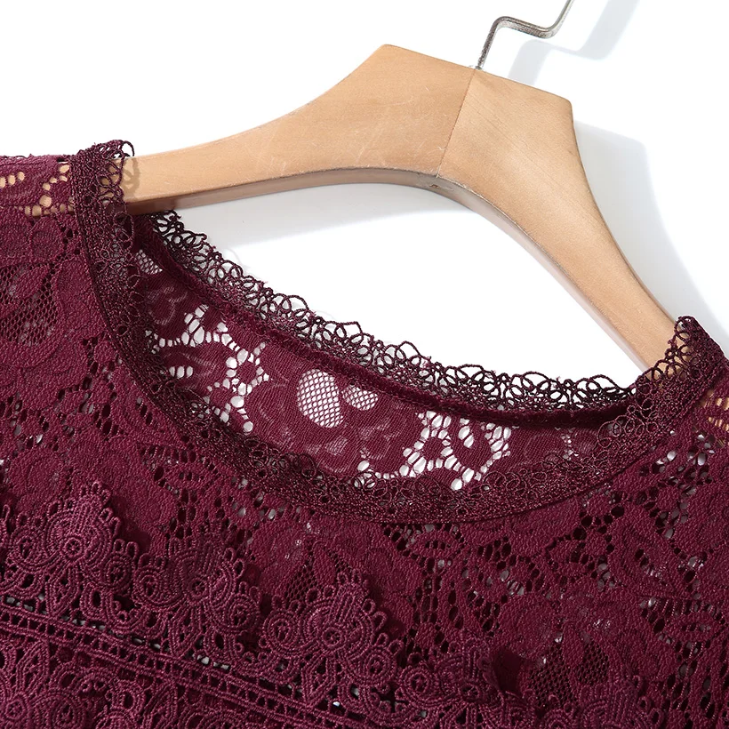 Vestidos, новинка, осенне-зимнее платье, элегантное, тонкое, ажурное, кружевное платье, модное, винтажное, с оборками, рукав, праздничное платье, Vestido