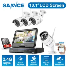 SANNCE 2MP 1080P CCTV система 8CH HD Беспроводной NVR комплект с 10,1 ''ЖК-экраном ночного видения 4 шт. IP Wifi камера система безопасности