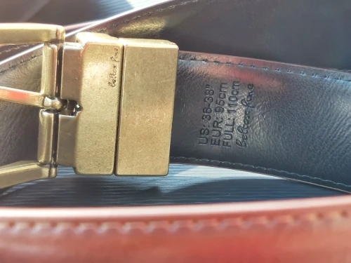 1Pcs Men's Leather Reversible Belts Casual Adjustable Antique Style Rotated Buckle Belt 2 In 1