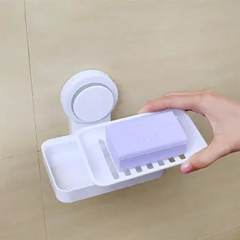 

1Pc Soap Dishes Removable Suction Cup Wall Mounted Storage Soap Rack Soap Shelf For Kitchen Bathroom Organizer