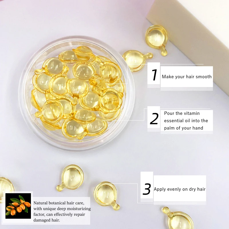 Hair Vitamin Capsule Pro Keratin Complex Oil Smooth Silky Hair Serum Anti Loss Mask Repair Damaged 10Pcs hair mask,hair vitamin capsule,hair treatment oil,hair treatment