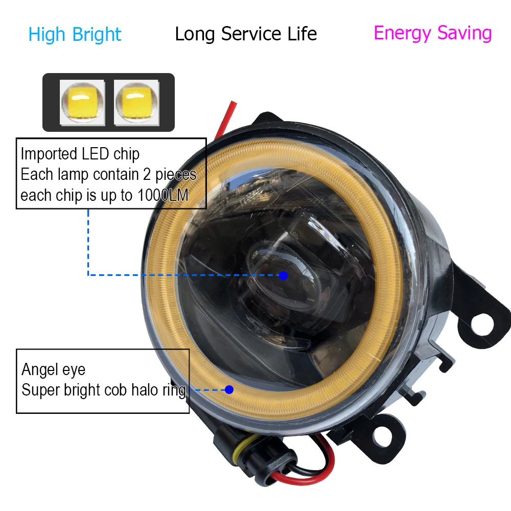 Günstig Buildreamen2 Auto H11 LED Nebel Licht Objektiv Engel Auge DRL 12V Zubehör Für Mitsubishi Eclipse 2006 2007 2008 2009 2010 2011 2012