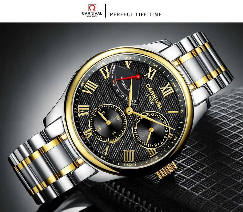 Seiko Автоматический ход Мужские t Карнавальная майка брендовые Роскошные Мужские механические часы relogio masculino часы из нержавеющей стали ремень для мужских часов