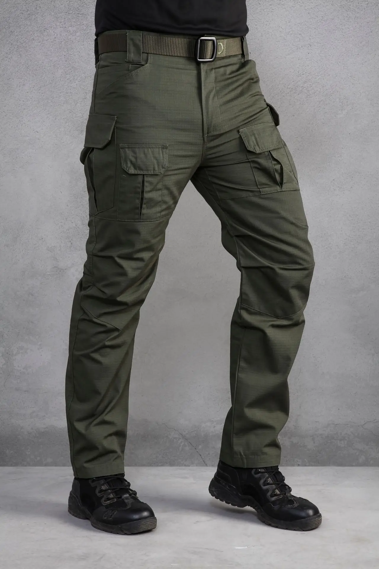 Army green Новинка, мужские тактические штаны с несколькими карманами, эластичные военные брюки, мужские городские повседневные черные брюки-карго с карманами - Цвет: Army green