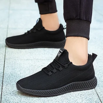 

Men Vulcanized Shoes Casual Comfortable Men Black Sneakers Air Mesh Shoes Wear-resisting Non-slip Male Footwears Tenis Masculino