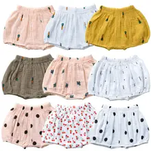 Милые повседневные штаны-шаровары из хлопка и льна для маленьких мальчиков и девочек нижнее белье От 3 месяцев до 3 лет