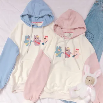

Japanese Kawaii Sweatshirt Women Harajuku Cartoon Printed Hoodie Mori Girl Preppy Lovely Long Sleeve Pullover Tops Students