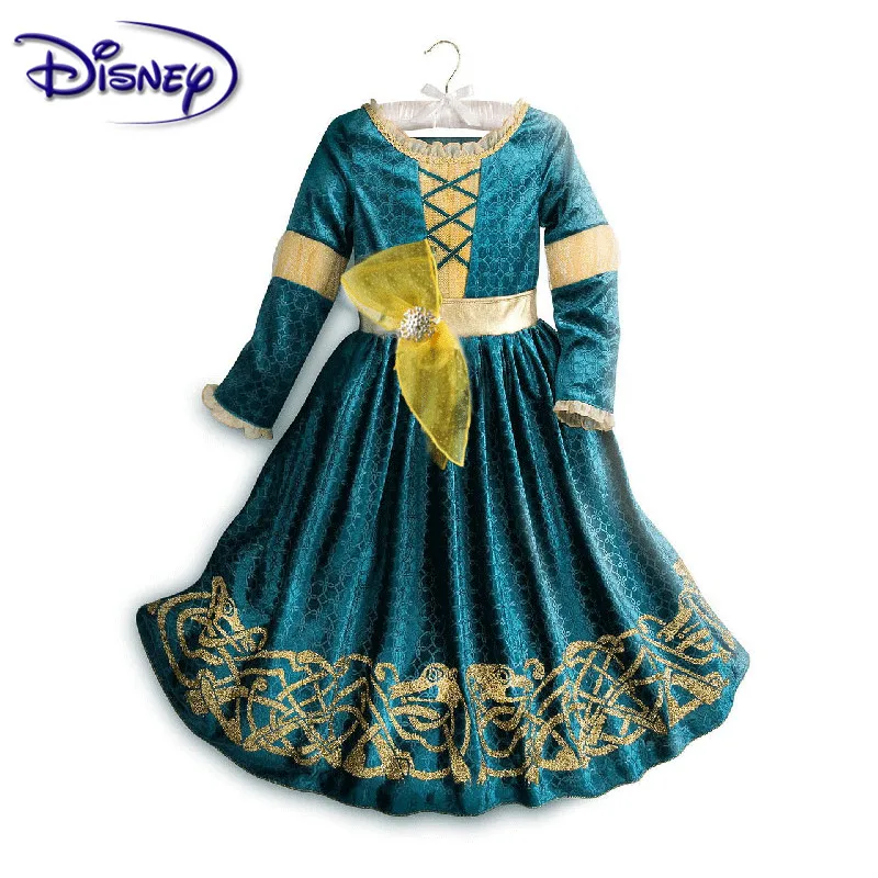 Disney платье для девочек на Рождество с длинными волосами карнавальный костюм