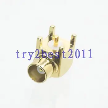 

DHL/EMS 100 pcs Connector MCX jack pin solder PCB mount RF COAXIAL Right angle -C1