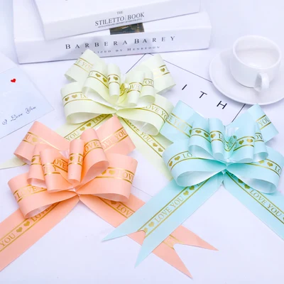 

100pcs 4.5cm Christmas Gift Wrap Pull Bows Gift Ribbons Happy New Year Birthday Party Decoration Supplies Wedding Car Decoration