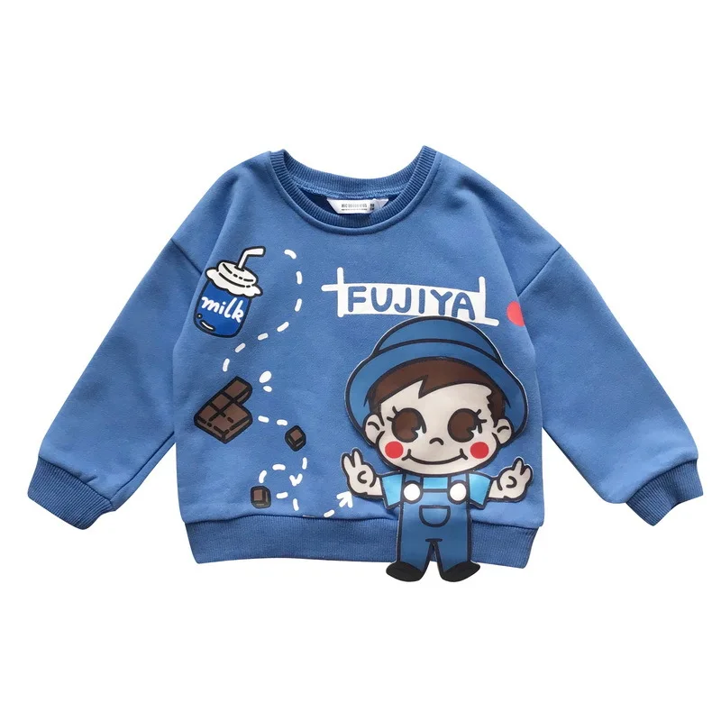 Tonytaobaby/осенне-зимнее платье; новая осенняя одежда для мальчиков и девочек; милая одежда с героями мультфильмов; хлопковый свитер для малышей