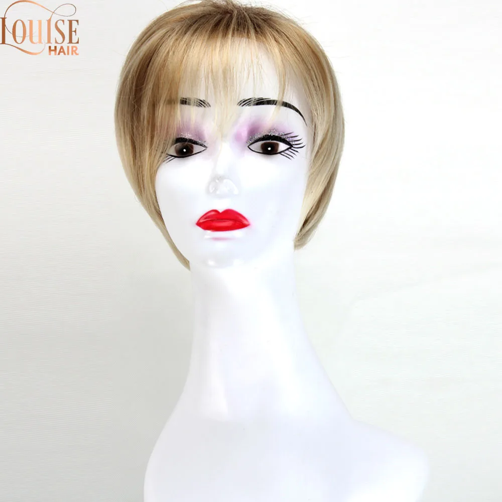 Синтетические Короткие парики Louise Hair с эффектом омбре парик черными корнями