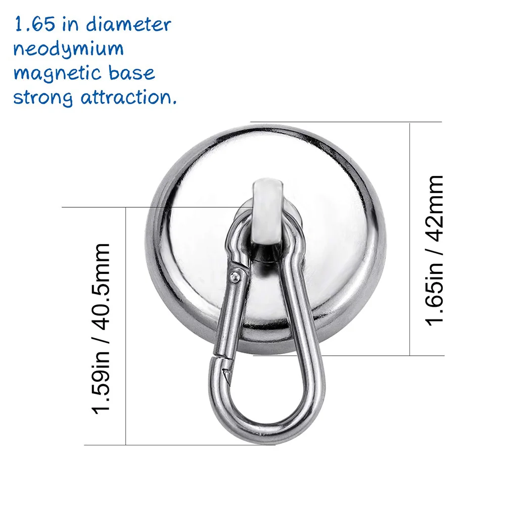 Magnetic Hooks Strong Heavy Duty Neodymium Magnet Hooks With Swivel Carabiner Hook For Refrigerator 4pcs Magnetic Materials