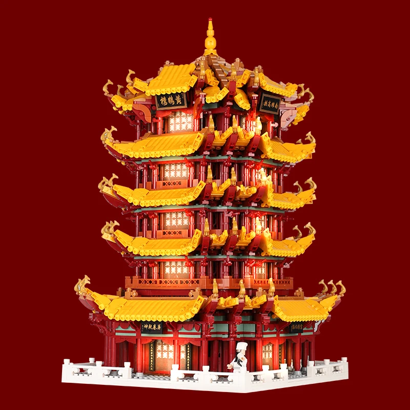 XingBao, новинка 01024, оригинальные креативные строительные серии, желтая башня с краном, светильник с высокой сложностью, строительные блоки, кирпичи - Цвет: Original and light