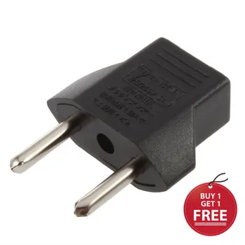 

EU Adapter Plug 2 Flat Pin To EU 2 Round Pin Plug Socket Power Charger Buy 1 Get 1 Free