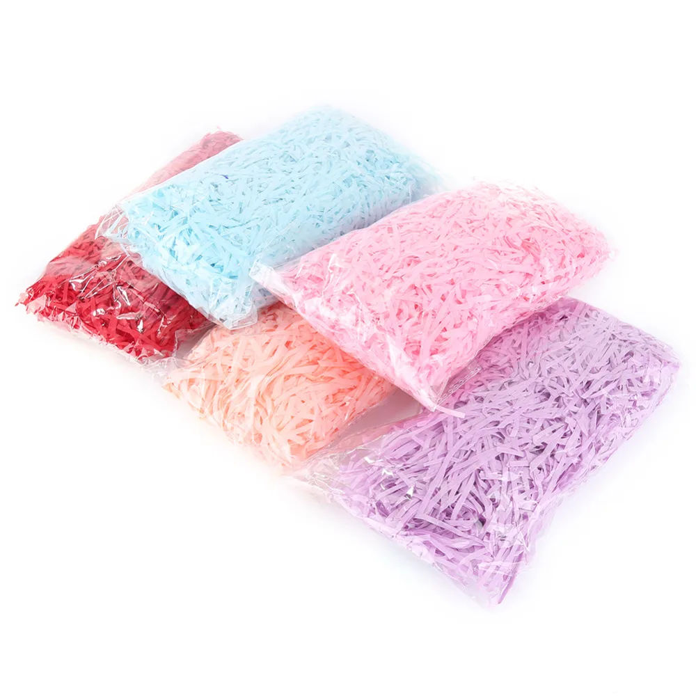 

Colorful Shredded Paper Raffia Gift Box Filler Wedding Party Unicorn Party Decoration Crinkle Cut Paper Shred Packaging Gift Bag