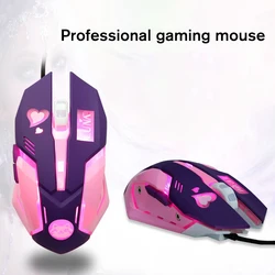 Souris de jeu filaire avec 6 boutons programmables, 2400 DPI, rétroéclairage rvb, pour ordinateur portable DOTA2 LOL 