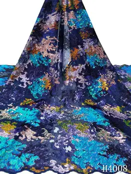 

Latest African Laces 2020 High Quality Sequin Mesh Fabric French Lace With Sequence Fabric Sequins Nigerian Laces Party HJ4008