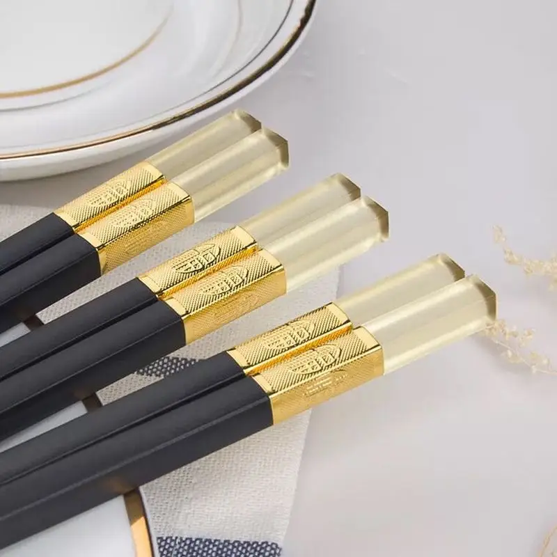 

Boutique 10 double series alloy Japanese style amber chopsticks Japanese-style
