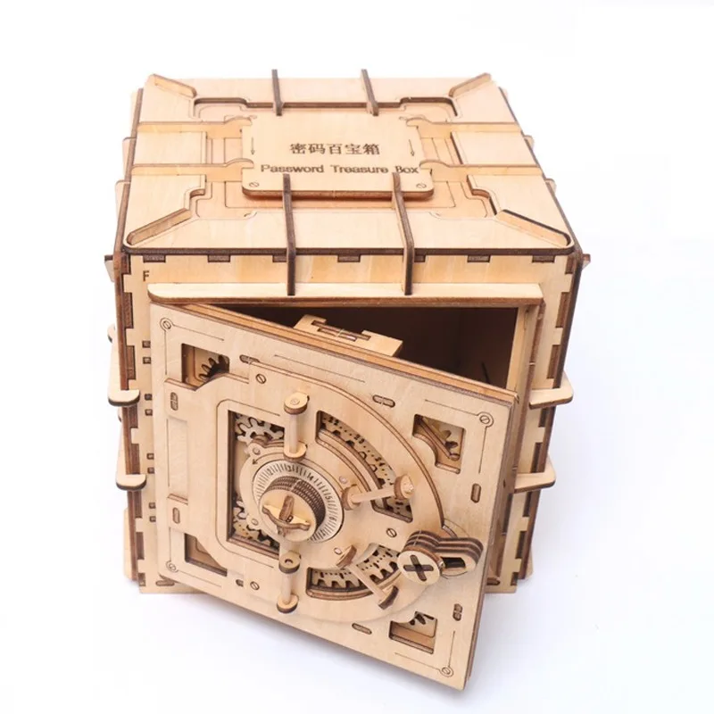 Деревянный 3D пазл lockbox обучающая игрушка набор моделей механической передачи