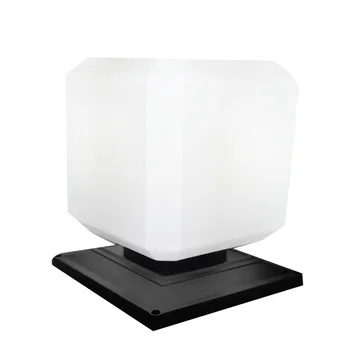 

E27 Square Acrylic Outdoor Pillar Lighting Black Base White Shade Outside Yard Garden Villa Post Lamp